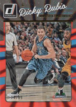 2016-17 Donruss - Red Holo Laser #127 Ricky Rubio Front