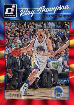 2016-17 Donruss - Red Holo Laser #136 Klay Thompson Front