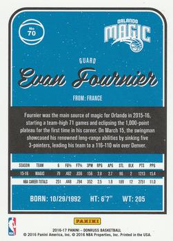 2016-17 Donruss - Blue Holo Laser #70 Evan Fournier Back