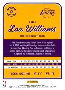 2016-17 Donruss - Press Proof Silver #66 Lou Williams Back