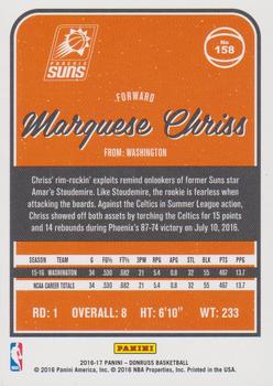 2016-17 Donruss - Press Proof Red #158 Marquese Chriss Back