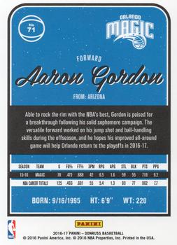 2016-17 Donruss - Press Proof Blue #71 Aaron Gordon Back