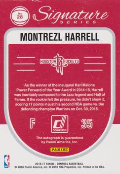 2016-17 Donruss - Signature Series #28 Montrezl Harrell Back