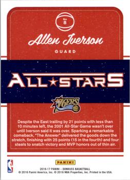 2016-17 Donruss - All-Stars #8 Allen Iverson Back