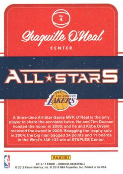 2016-17 Donruss - All-Stars Press Proof #4 Shaquille O'Neal Back
