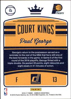 2016-17 Donruss - Court Kings #10 Paul George Back