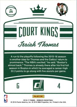 2016-17 Donruss - Court Kings #26 Isaiah Thomas Back