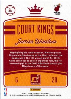 2016-17 Donruss - Court Kings #35 Justise Winslow Back