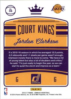 2016-17 Donruss - Court Kings #36 Jordan Clarkson Back