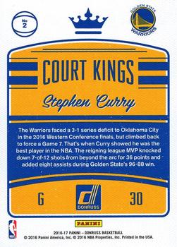 2016-17 Donruss - Court Kings Press Proof #2 Stephen Curry Back