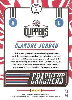 2016-17 Donruss - Crashers Press Proof #1 DeAndre Jordan Back