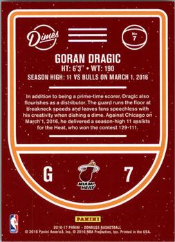 2016-17 Donruss - Dimes #7 Goran Dragic Back