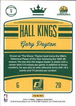 2016-17 Donruss - Hall Kings #5 Gary Payton Back
