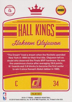 2016-17 Donruss - Hall Kings #18 Hakeem Olajuwon Back
