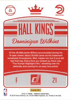 2016-17 Donruss - Hall Kings #20 Dominique Wilkins Back