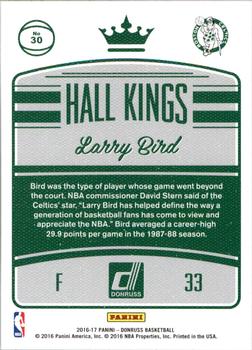 2016-17 Donruss - Hall Kings #30 Larry Bird Back