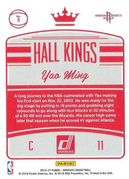 2016-17 Donruss - Hall Kings Press Proof #3 Yao Ming Back