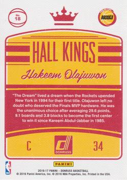 2016-17 Donruss - Hall Kings Press Proof #18 Hakeem Olajuwon Back