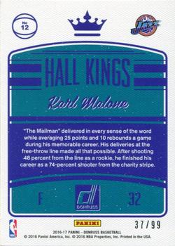 2016-17 Donruss - Hall Kings Press Proof Blue #12 Karl Malone Back