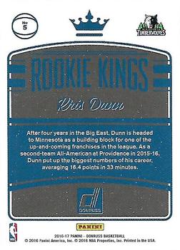 2016-17 Donruss - Rookie Kings #5 Kris Dunn Back