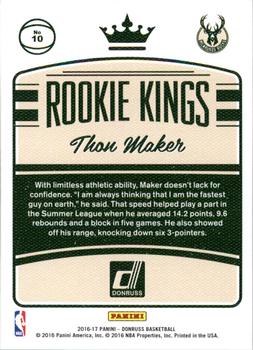 2016-17 Donruss - Rookie Kings #10 Thon Maker Back