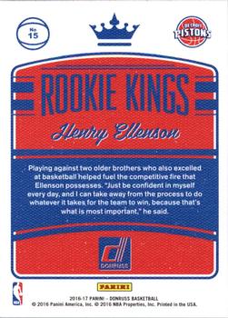 2016-17 Donruss - Rookie Kings #15 Henry Ellenson Back