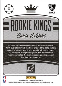 2016-17 Donruss - Rookie Kings #17 Caris LeVert Back