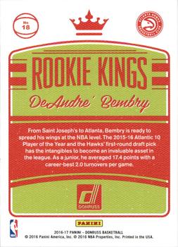 2016-17 Donruss - Rookie Kings #18 DeAndre' Bembry Back