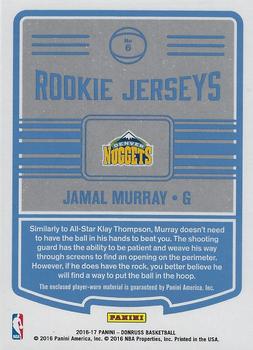 2016-17 Donruss - Rookie Jerseys #6 Jamal Murray Back