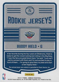 2016-17 Donruss - Rookie Jerseys #72 Buddy Hield Back