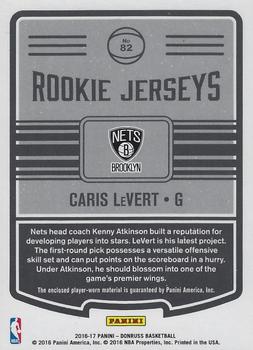 2016-17 Donruss - Rookie Jerseys #82 Caris LeVert Back