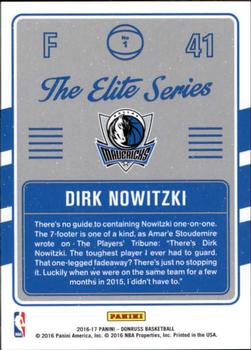 2016-17 Donruss - The Elite Series #1 Dirk Nowitzki Back
