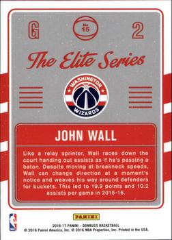 2016-17 Donruss - The Elite Series #15 John Wall Back