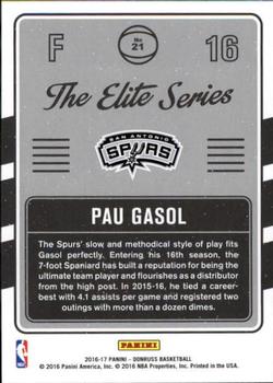 2016-17 Donruss - The Elite Series #21 Pau Gasol Back