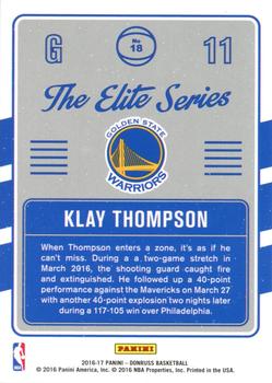 2016-17 Donruss - The Elite Series Press Proof #18 Klay Thompson Back