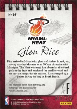 2016-17 Panini Court Kings - Sketches and Swatches #16 Glen Rice Back