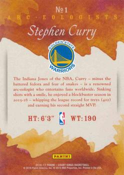 2016-17 Panini Court Kings - Arc-eologists #1 Stephen Curry Back