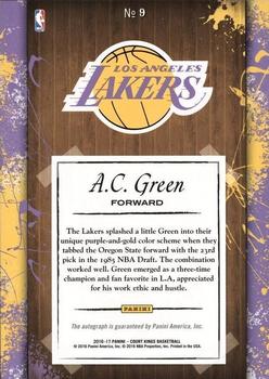 2016-17 Panini Court Kings - 5x7 Box Toppers Autographs #9 A.C. Green Back