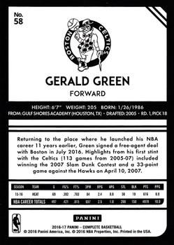 2016-17 Panini Complete #58 Gerald Green Back