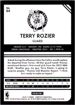 2016-17 Panini Complete #64 Terry Rozier Back