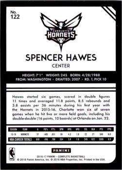 2016-17 Panini Complete #122 Spencer Hawes Back