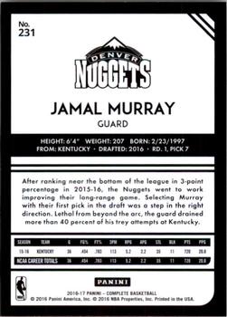 2016-17 Panini Complete #231 Jamal Murray Back