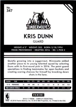 2016-17 Panini Complete #347 Kris Dunn Back