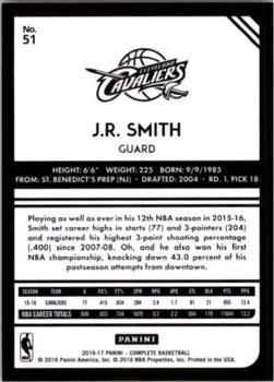 2016-17 Panini Complete - Silver #51 J.R. Smith Back
