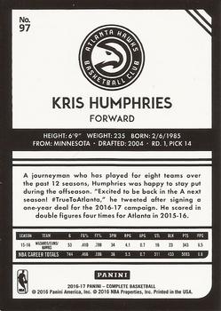 2016-17 Panini Complete - Silver #97 Kris Humphries Back