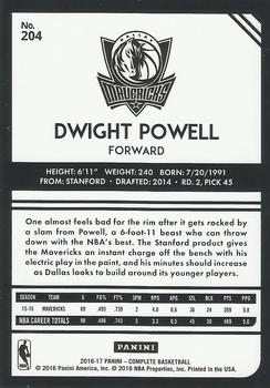 2016-17 Panini Complete - Silver #204 Dwight Powell Back