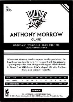 2016-17 Panini Complete - Silver #336 Anthony Morrow Back