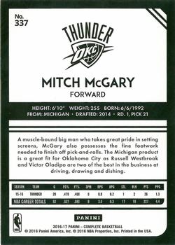 2016-17 Panini Complete - Silver #337 Mitch McGary Back