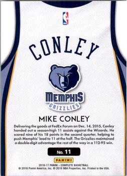 2016-17 Panini Complete - Home #11 Mike Conley Back