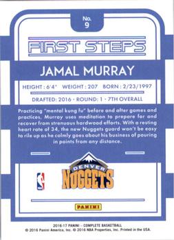 2016-17 Panini Complete - First Steps #9 Jamal Murray Back